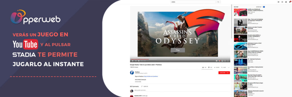 Google Stadia se conecta con Youtube