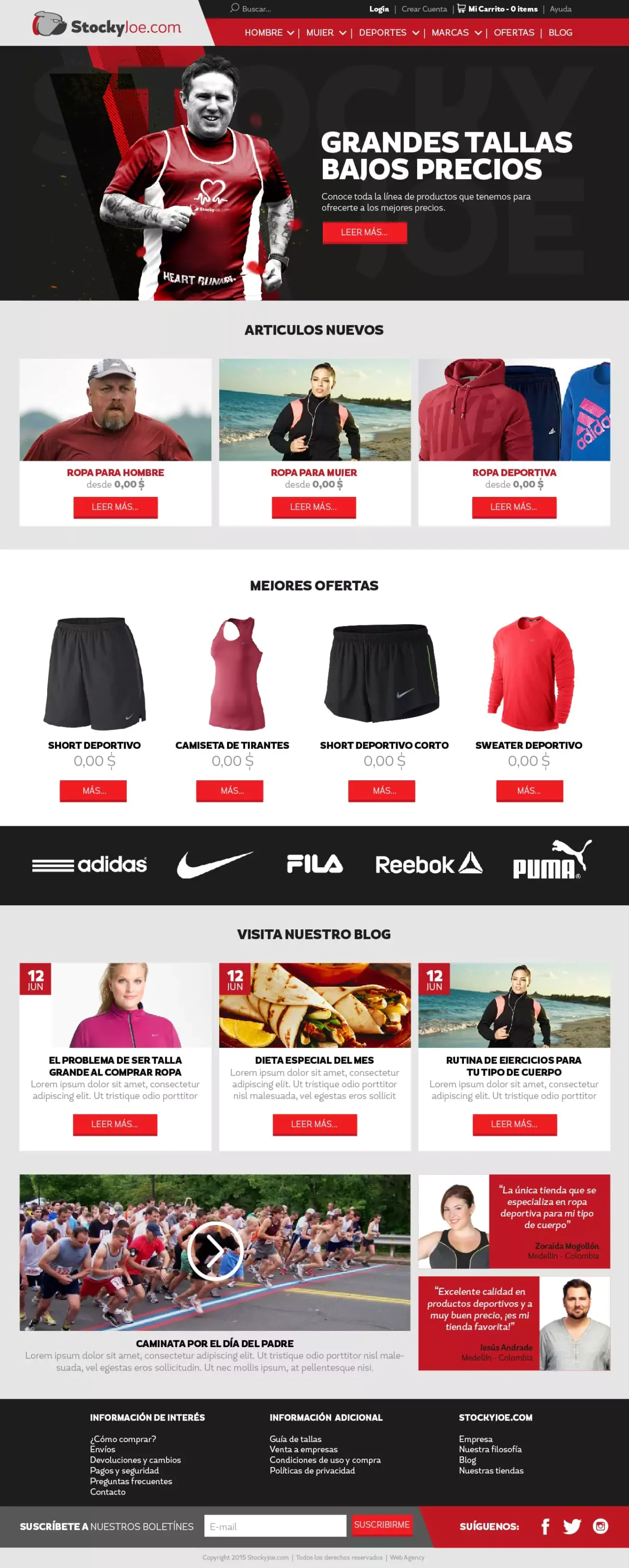 Stocky Joe – Rediseño de e-commerce de ropa deportiva de tallas grandes.