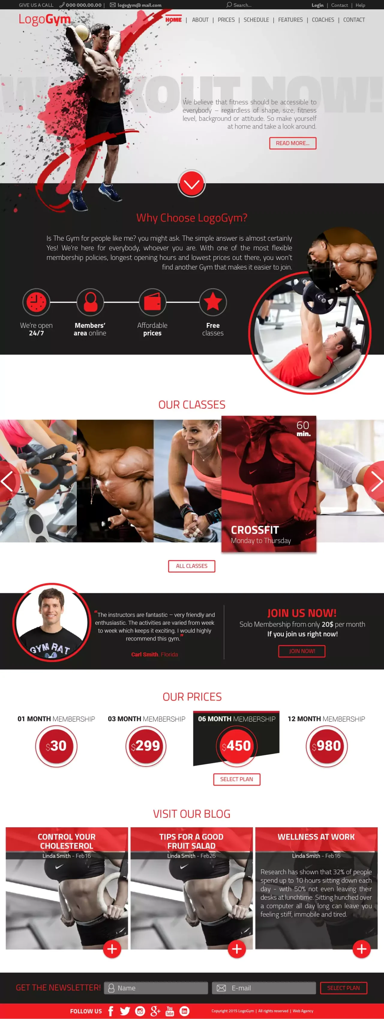 Diseño de sitio web de gimnasio.