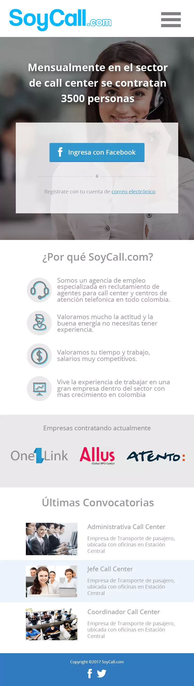 SoyCall – Aplicación mobil para reclutamiento de agentes de call center.